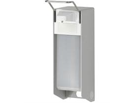 Distributore di sapone Euro da 1.000 ml in alluminio anodizzato argento, leva corta, pompa in acciaio inox