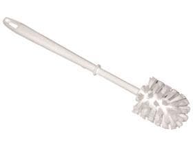 Scopino rotondo per WC senza pulisci bordo, PP bianco, grande 7,5 cm, lunghezza 38 cm