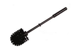 Scopino tondo per WC senza pulitore per bordi, plastica nera, Ø 75 mm, setole in PP, 38 cm