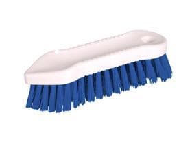Spazzola rotonda a punta, lunghezza totale: 18 cm, corpo: PP bianco, finiture: PES PBT blu