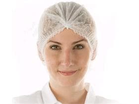 Capuche à clipser en tissu non tissé, blanche, ø 50 cm, légère, en sachet