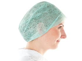 Bonnets d'infirmière, revers en viscose, taille unique, vert, en boîte distributrice,