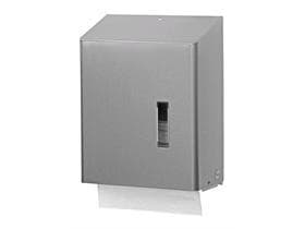 Distributore di asciugamani piegati SanTral HSU 31E in acciaio inox, con finestra di visualizzazione per