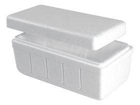 Contenitore per gelato con coperchio da 1.500 ml, schiumato, bianco, 245 x 126 x 110 mm