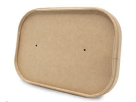 Coperchio in cartone marrone, 123 x 173 mm, adatto per vassoi portamenu quadrati (art.