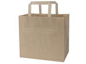 Sacchetti di carta Kraft marrone 70 gm2, non stampati, 260 x 175 x 245 mm, con