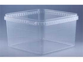 Schale aus Kunststoff PP rechteckig, transparent, 3000 ml, 193 x 193 x 113 mm