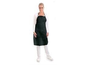 Grembiule con pettorina, PP, 40 gm2, nero, monouso, 90 x 70 cm, resistente all'umidità e allo sporco