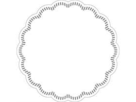 Sottobicchiere in vetro ø 90 mm rotondo, 8 strati bianco, ovatta di cellulosa, bordo smerlato
