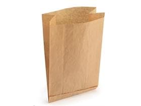Sacchetto con soffietto laterale Kraft marrone naturale a coste strette, 40 gm2, 20 x 7 x 32 cm