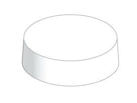 Bouchons en carton ronds Ø 65 mm blancs, en carton mat non imprimé