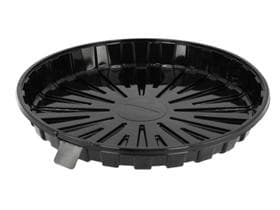 Kuchen- und Tortenplatte aus rPET/PET schwarz, rund Ø 215 mm (innen), H: 20 mm