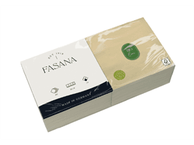 Serviette en papier non blanchie 2 plis 24 x 24 cm, pli 1/4, 100 % recyclable
