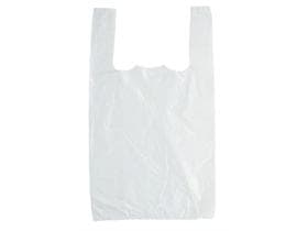 Sacchetti per camicie 280 + 140 x 480 mm HDPE, 10 my, bianchi, bloccati, 100 pezzi