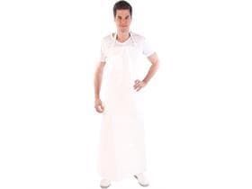 Tablier bavette en PU, 300 my, 130 x 90 cm, blanc