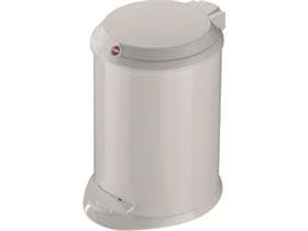 Poubelle à pédale 4 litres blanche, hauteur 28 cm Ø 18 cm, extérieur tôle d'acier blanche,