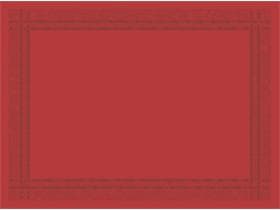 Set de table en tissu non tissé, 40 x 30 cm, rouge, avec bord tissé bordeaux