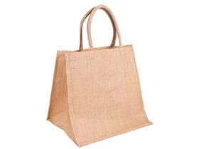 Borsa da trasporto in iuta, marrone naturale, 38 + 33 x 38 cm, riutilizzabile,