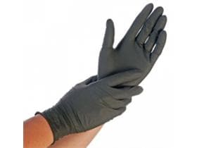Guanti in nitrile, Allfood, neri, taglia L, senza polvere, adatti sia per