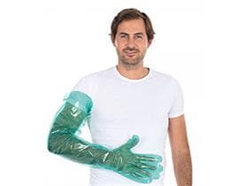 Guanti "SOFTLINE" PE 30my verde, lunghi 90 cm, taglia unica,