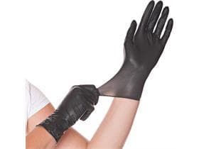 Latexhandschuhe "Diablo" schwarz Grösse M, puderfrei, Länge 24 cm