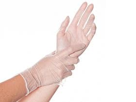 Gants vinyle « HYGONORM » taille M blancs, légèrement poudrés, AQL 1,5