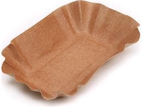 Pappschalen aus brauner Pappe, 9 x 14 x 3 cm, mit Fettbarriere