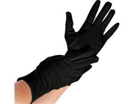 Baumwollhandschuhe NERO, Grösse L, Länge 26 cm, waschbar, schwarz