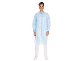 Camice da visitatore in pile PP 30gm2, taglia XL blu, lungo 110 cm, traspirante