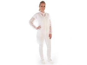 Camice visitatore in pile PP 30 gm2, taglia L bianco, lunghezza 105 cm, traspirante