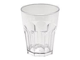 Bicchiere d'acqua riutilizzabile, trasparente, 290 cc, in plastica