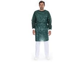 Cappotto in pile PP 40gm2, taglia L, verde, con polsini in maglia sulle maniche,