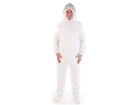 Combinaison, PP, revêtement CPE, blanche taille XL, avec capuche
