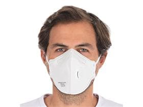Masque respiratoire FFP2 avec valve, blanc EN 149:2001+A1:2009, pliable,