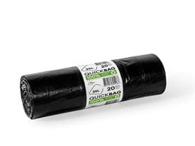 Sacco spazzatura Quick-Bag 35Lt. Riciclaggio 575 x 600 + 50 mm, con coulisse, singolo,