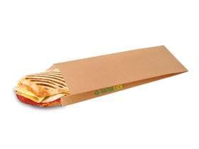 Sacchetto per panini in carta pergamena marrone sostitutiva, antigrasso, 12 x 5 x 35 cm, con
