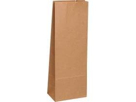 Sachet à fond plat en papier kraft brun, à nervures serrées, 105 + 65 x 270 mm, 500 g,