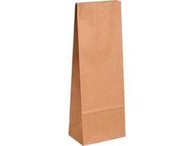 Sachet à fond plat en papier kraft brun, à nervures serrées, 105 + 65 x 280 mm, 500 g,