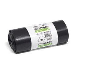 Sacchi per la spazzatura da riciclaggio Budget da 110 litri, 370/330 x 1100 mm, con cinghia di chiusura,