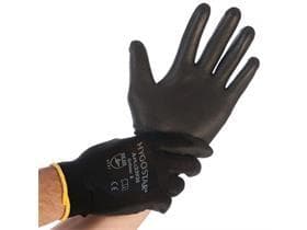Guanti in nylon a maglia fine BLACK ACE neri, taglia L, rivestimento in PU 1/4,