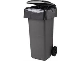 Sacs poubelles 200-240 Lt., PE-LD noir opaque 520/470 x 1200 mm, 75 my