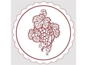 Sottobicchiere in carta velina + lamina, ø 105 mm, "VINE VINE" bordeaux