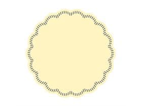 Sottobicchiere in vetro ø 90 mm rotondo, 9 strati crema, ovatta di velina, bordo smerlato
