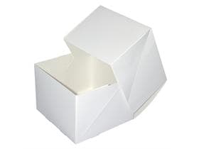 Scatola per torta 16 x 16 x 12 cm laccata bianca, non stampata