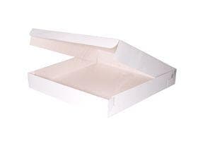 Scatola per torta 41 x 41 x 6,5 cm laccata bianca, non stampata,