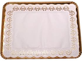 Napperons à gâteau rectangulaires 30 x 40 cm, blanc brillant