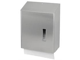 Distributore di asciugamani piegati SanTral HSU 31E, acciaio inox, Classic, con finestra di visualizzazione per
