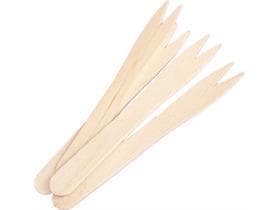 Spiedino biologico per patatine fritte in legno di betulla, lunghezza 85 mm, a due punte