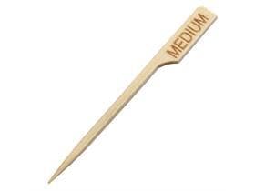 Brochette à amuse-gueules en bambou FLAG, 9 cm avec imprimé « MOYEN », naturel