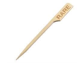 Brochette à amuse-gueules en bambou FLAG, 9 cm avec imprimé « RARE », naturel